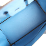 Pre-owned Hermes Birkin 25 Mykonos Ostrich Palladium Hardware - Thumbnail View 8