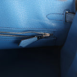 Pre-owned Hermes Birkin 25 Mykonos Ostrich Palladium Hardware - Thumbnail View 9