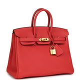 Pre-owned Hermes Birkin 25 Rouge Pivone Togo Gold Hardware - Thumbnail View 2
