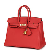 Pre-owned Hermes Birkin 25 Rouge Pivone Togo Gold Hardware - Thumbnail View 5