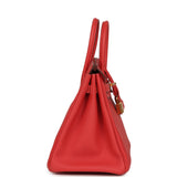 Pre-owned Hermes Birkin 25 Rouge Pivone Togo Gold Hardware - Thumbnail View 3