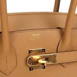 Hermes Shoulder Birkin Light 29 Biscuit Evercolor Gold Hardware - Thumbnail View 7