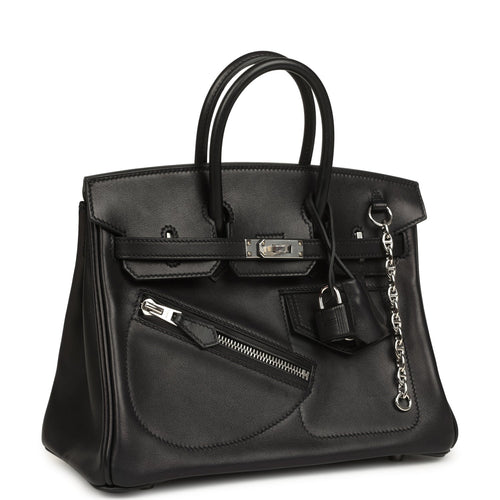 Hermes Limited Edition Birkin Rock 25 Black Volupto Palladium Hardware