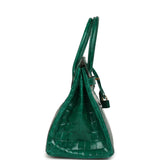 Pre-owned Hermes Birkin 30 Vert Emerald Shiny Niloticus Crocodile Gold Hardware - Thumbnail View 3