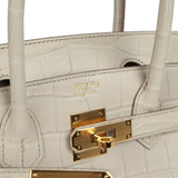 Pre-owned Hermes Birkin 30 Beton Matte Alligator Gold Hardware