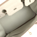 Pre-owned Hermes Birkin 30 Beton Matte Alligator Gold Hardware