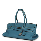 Vintage Hermes Shoulder Birkin 42 JPG Blue Jean Clemence Palladium Hardware - Thumbnail View 5