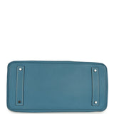 Vintage Hermes Shoulder Birkin 42 JPG Blue Jean Clemence Palladium Hardware - Thumbnail View 6