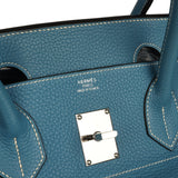 Vintage Hermes Shoulder Birkin 42 JPG Blue Jean Clemence Palladium Hardware - Thumbnail View 7