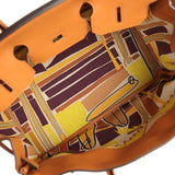 Pre-owned Hermes Birkin 35 "Sea Surf and Fun" Toffee Novillo Palladium Hardware - Thumbnail View 8