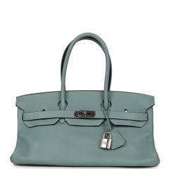 Vintage Hermes Shoulder Birkin 42 JPG Ciel Clemence Palladium Hardware