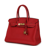 Pre-owned Hermes Birkin 30 Rouge Casaque Togo Gold Hardware - Thumbnail View 5