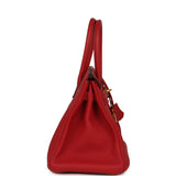 Pre-owned Hermes Birkin 30 Rouge Casaque Togo Gold Hardware - Thumbnail View 3
