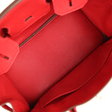 Pre-owned Hermes Birkin 30 Rouge Casaque Togo Gold Hardware - Thumbnail View 8