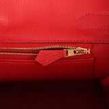 Pre-owned Hermes Birkin 30 Rouge Casaque Togo Gold Hardware - Thumbnail View 9