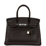Hermes Birkin 30 Ebene Barenia Faubourg Palladium Hardware - Thumbnail View 1