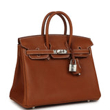 Hermes Birkin 25 Fauve Barenia Faubourg Palladium Hardware