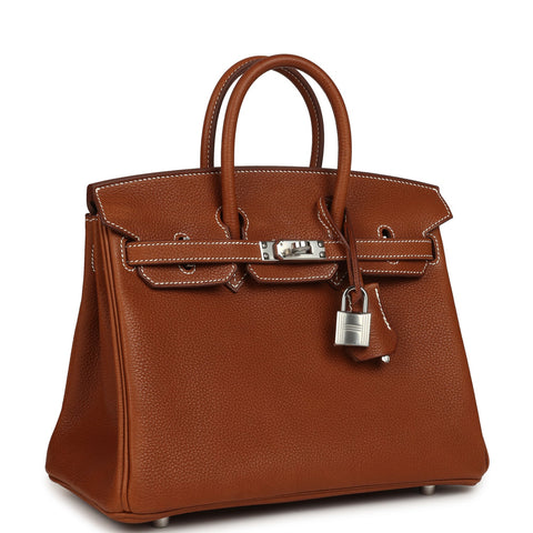 Hermes Birkin 25 Fauve Barenia Faubourg Palladium Hardware