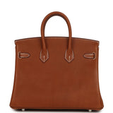 Hermes Birkin 25 Fauve Barenia Faubourg Palladium Hardware