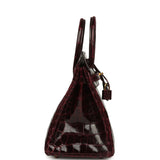 Hermes Birkin 25 Bordeaux Shiny Niloticus Crocodile Gold Hardware