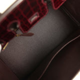 Hermes Birkin 25 Bordeaux Shiny Niloticus Crocodile Gold Hardware
