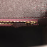 Hermes Birkin 25 Bordeaux Shiny Niloticus Crocodile Gold Hardware