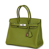 Vintage Hermes Birkin 30 Vert Anis Togo Palladium Hardware - Thumbnail View 5
