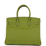 Vintage Hermes Birkin 30 Vert Anis Togo Palladium Hardware - Thumbnail View 4