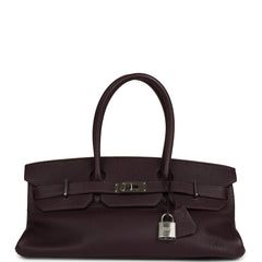 Vintage Hermes Shoulder Birkin 42 JPG Raisin Togo Palladium Hardware