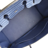 Pre-owned Hermes Birkin 35 Bleu Brighton Matte Porosus Crocodile Palladium Hardware