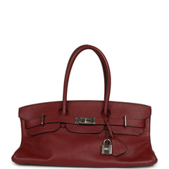 Vintage Hermes Shoulder Birkin 42 JPG Rouge H Clemence Palladium Hardware