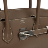 Hermes Shoulder Birkin Light 29 Etoupe Evercolor Palladium Hardware - Thumbnail View 7