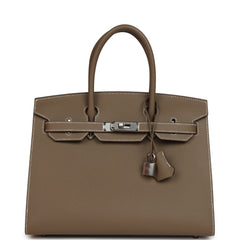 Hermes Birkin Sellier 30 Etoupe Epsom Palladium Hardware
