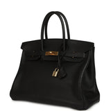 Vintage Hermes Birkin 35 Black Togo Gold Hardware