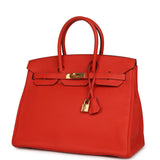 Pre-owned Hermes Birkin 35 Capucine Togo Gold Hardware - Thumbnail View 5