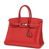 Pre-owned Hermes Birkin 35 Bougainvillea Clemence Palladium Hardware - Thumbnail View 5