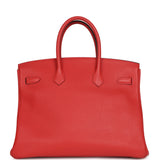 Pre-owned Hermes Birkin 35 Bougainvillea Clemence Palladium Hardware - Thumbnail View 4