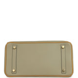 Pre-owned Hermes Special Order (HSS) Birkin 30 Gris Tourterelle and Paille Swift Brushed Gold Hardware - Thumbnail View 6