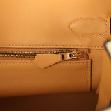 Pre-owned Hermes Special Order (HSS) Birkin 30 Gris Tourterelle and Paille Swift Brushed Gold Hardware - Thumbnail View 9