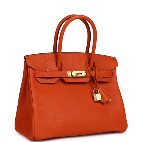 Hermes Birkin 30 Feu Epsom Gold Hardware