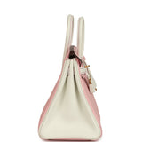 Hermes Special Order (HSS) Birkin 25 Rose Sakura and White Clemence Gold Hardware - Thumbnail View 3