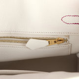 Hermes Special Order (HSS) Birkin 25 Rose Sakura and White Clemence Gold Hardware - Thumbnail View 9
