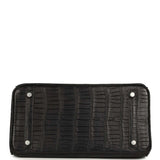 Hermes Birkin 30 Black Matte Porosus Crocodile Palladium Hardware
