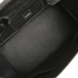 Hermes Birkin 30 Black Matte Porosus Crocodile Palladium Hardware