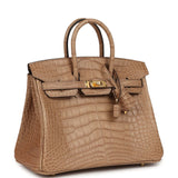 Hermes Birkin 25 Chai Matte Alligator Gold Hardware