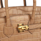 Hermes Birkin 25 Chai Matte Alligator Gold Hardware