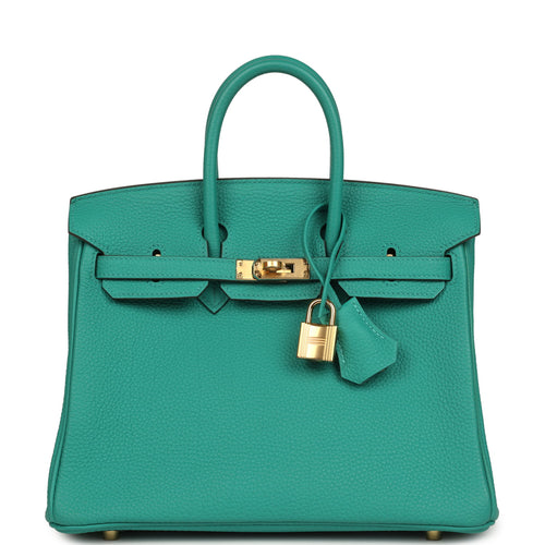 Hermes Birkin 25 Vert Verone Togo Gold Hardware