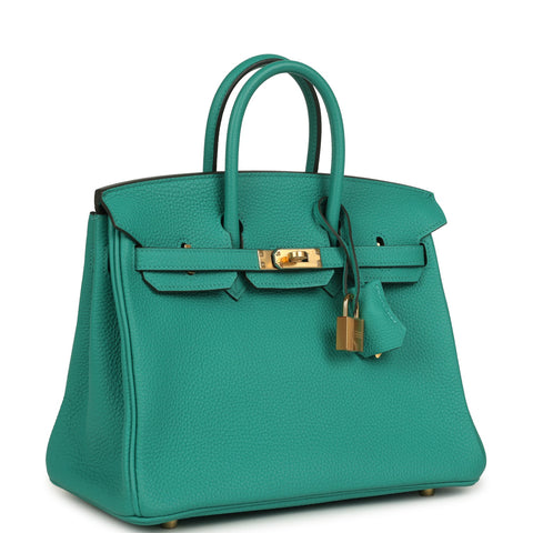 Hermes Birkin 25 Vert Verone Togo Gold Hardware