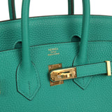 Hermes Birkin 25 Vert Verone Togo Gold Hardware - Thumbnail View 7