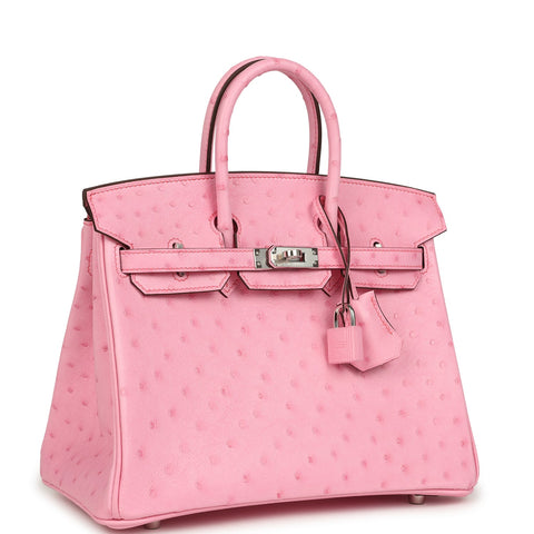 Hermes Birkin 25 Bubblegum Ostrich Palladium Hardware